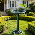 thumbnail image 3 of Zimtown Bird Bath Birdbath/Feeder with  Solar Fountain Outdoor Patio Garden Backyard, Dark Green, 3 of 12