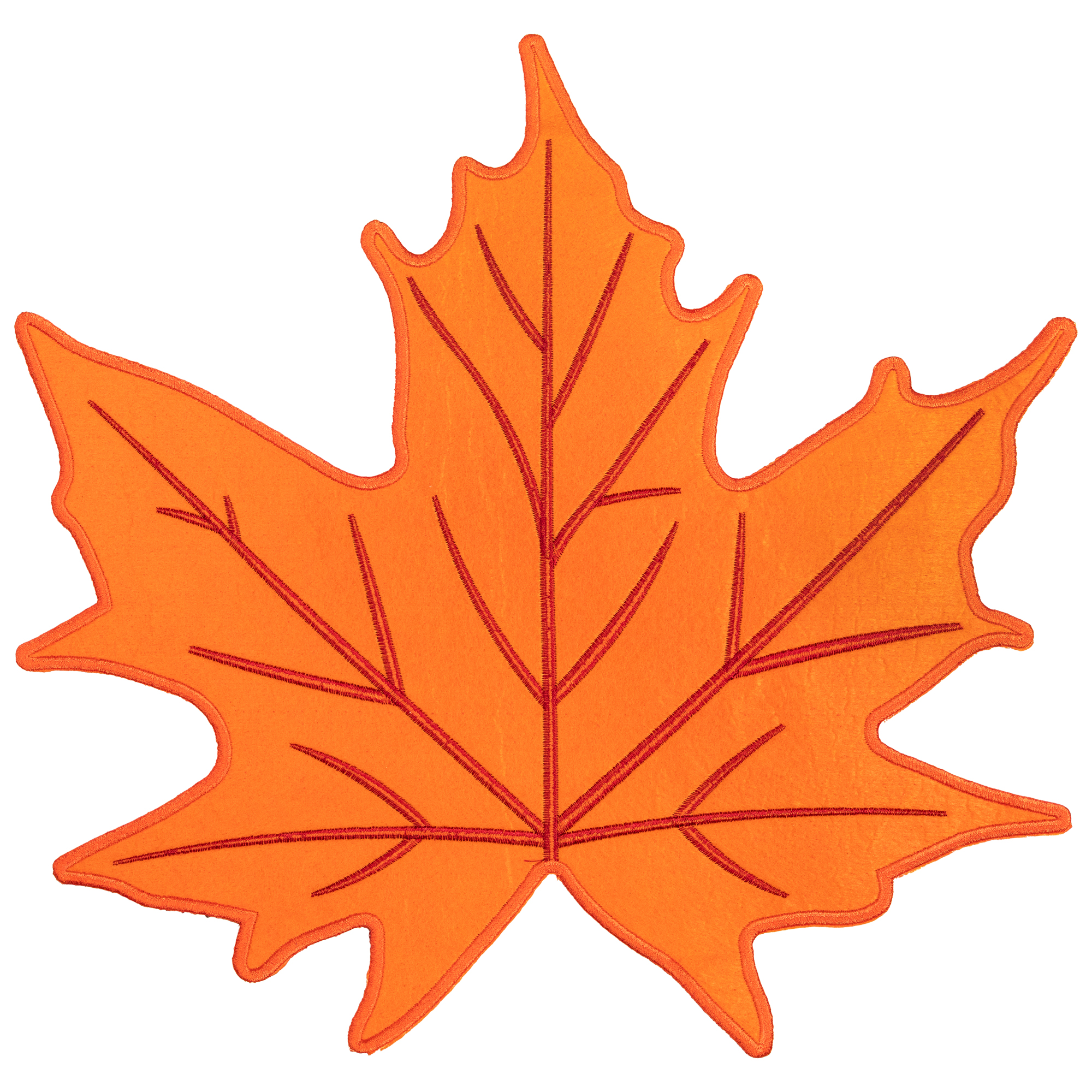 Embroidered Maple Leaf Fall Harvest Placemats - 14.75" - Orange and Red - Set of 4