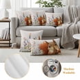 thumbnail image 6 of Fall Squirrel Outdoor Waterproof Pillow Covers, Botanical Watercolor Flower Leaf Plant Decorative Square Throw Pillowcase Sofa Cushion Sham for Patio/Couch/Chair, 20"x20" 2 Pack, 6 of 8