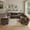 Gray(Plush Corduroy Fabric), variant on Ovios 130" Modular Sectional Sofa U Shaped Couch with Pillows 8-Seater Extra Deep Seat Convertible Cloud Couches for Living Room, Gray