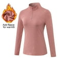 thumbnail image 5 of Women's Thermal Shirts Fleece Lined Athletic Tops Quarter Zip Pullover Long Sleeve Compression Workout Baselayer Tops, 5 of 6
