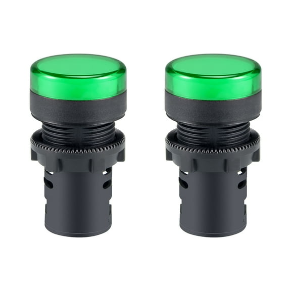 Indicator Lights /DC 110V, Green , Flush Panel Mount 7/8" 22mm, 2Pcs