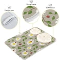 thumbnail image 4 of SKYSONIC Dish Drying Mat for Kitchen Counter Daisies Ladybug and Leaves Eco Friendly Drying Mat - Easy to Clean Heat Resistant Dish Mat - 18x24, 4 of 6