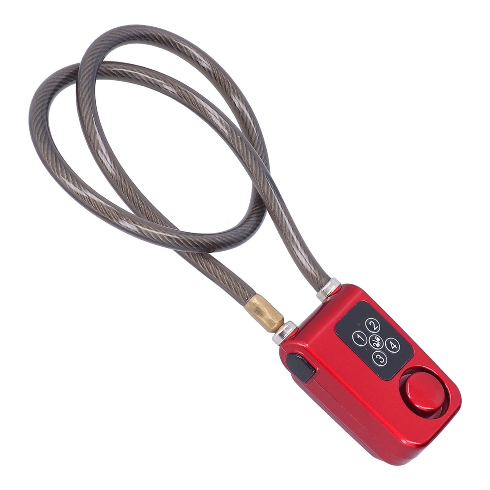 NFTIGB Anti-Theft Bike Alarm Lock with Remote Control, 110dB Siren, 4-Digit Password, IP55 Waterproof Bicycle Cable Lock, Red