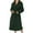 Dark Green, variant on Women's Solid Color Long Sleeve Plush Bathrobe - Winter Warm Homewear, Brown, XXL