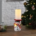 thumbnail image 3 of Mr. Christmas 6-Inch Ceramic Lit Snowman Candle Holder and Flameless Candle, Traditional, Timer Operated, 3 of 6