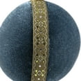 thumbnail image 4 of Northlight Velour Christmas Ball Ornament with Ribbon Stripe - 3.25" - Teal Green, 4 of 6
