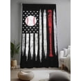 thumbnail image 2 of Sheer Curtains 96 Inches Long, American Flag Semi Sheer Curtains Light Filtering Window Treatment, US Flag Baseball Stars Vintage Black Privacy Voile Drapes for Living Room Bedroom 52x96 Inch, 2 of 7