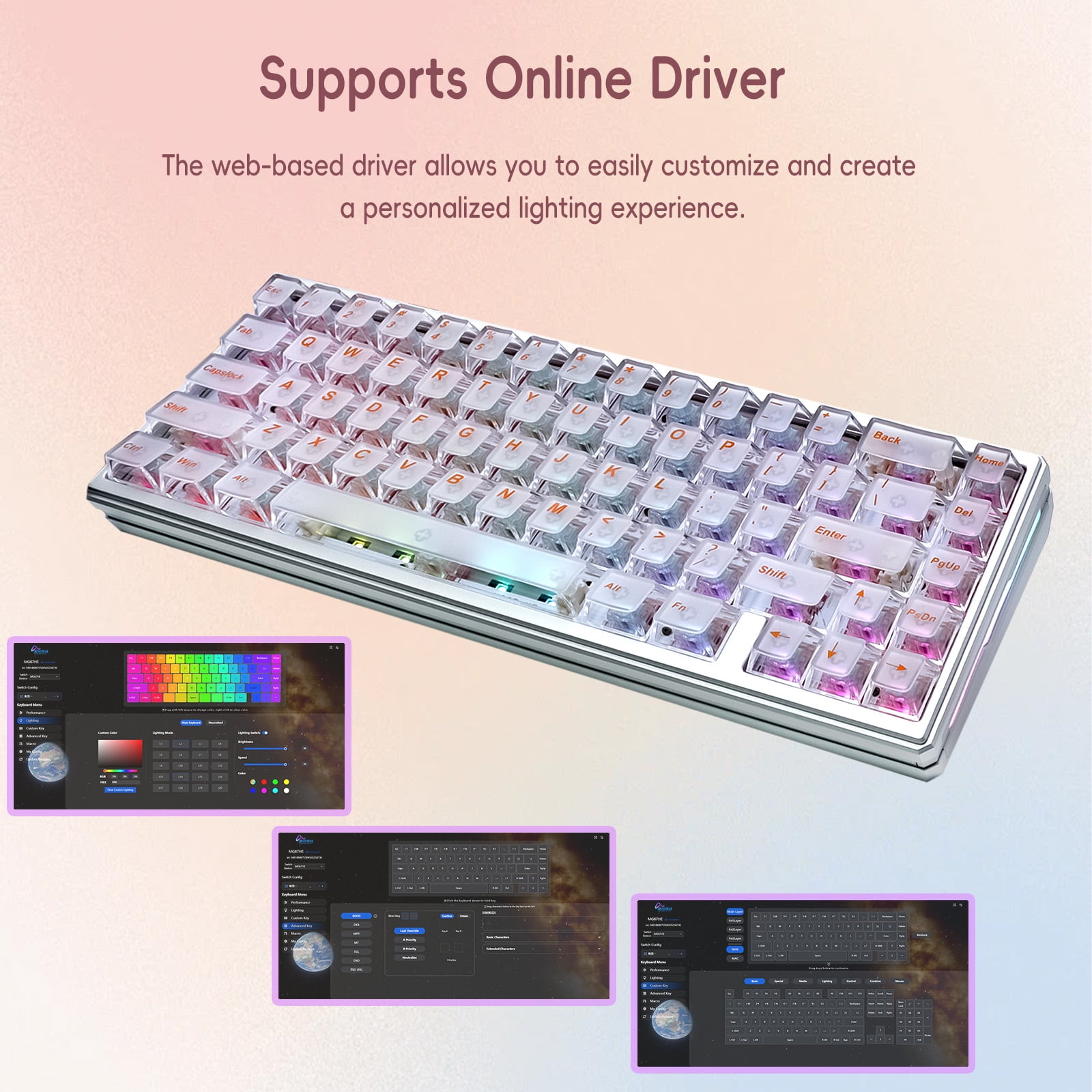 ITIGOITIE 67-Key RGB Wired Gaming Keyboard, Transparent Keycaps, Magnetic Switch, Hot Swappable for Windows/Mac – Orange Legends