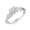thumbnail image 2 of Eloya Jewel 1.28 Ct Round Cut Engagement Rings for Women's - Bypass Eternity Moissanite Rings with Accent Stones - Leaves Shank Design in 14K White Gold Plated - Wedding Jewellery Gifts for Women's, 2 of 3