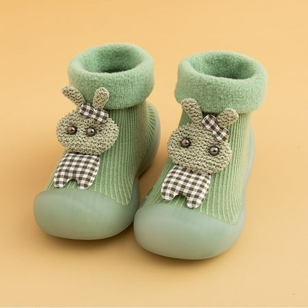 

QWZNDZG Baby Shoes Newborn 6 9 12 18 Months Cute Plus Velvet Anti-Slip Baby Girl Shoes 2 3 4 Yrs Knit Toddler Boy Shoe Winter Kids Boots