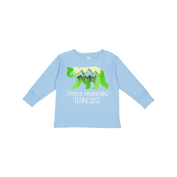 Inktastic Smoky Mountains, Tennessee Mountains and Bear Shape Boys or Girls Long Sleeve Toddler T-Shirt