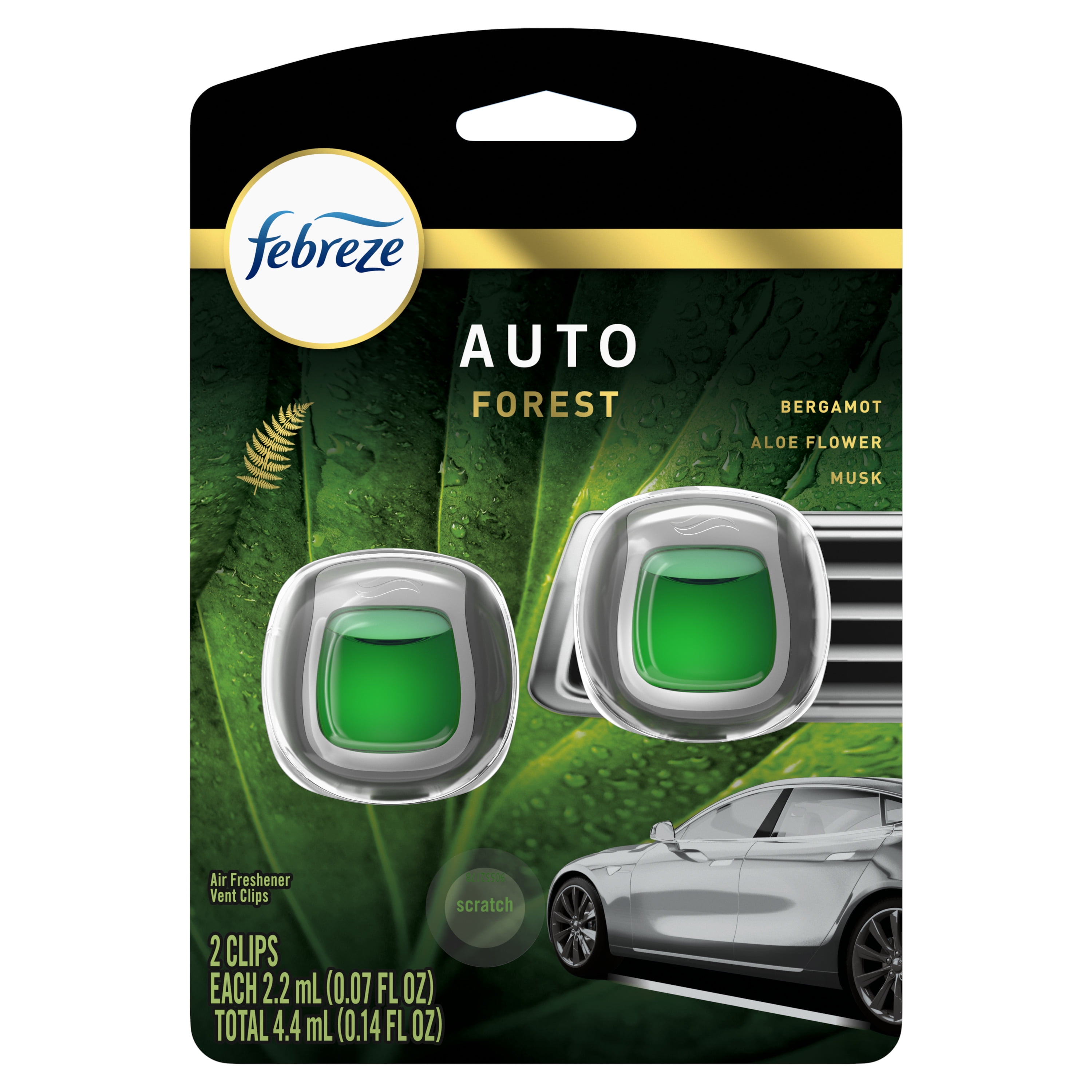 Febreze Car OdorEliminating Air Freshener, Forest, 2 ct