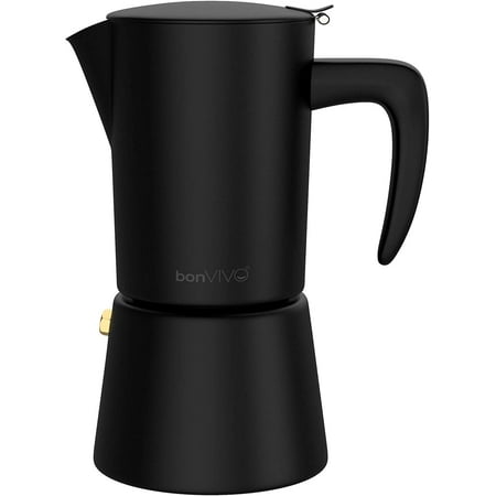 bonVIVO Intenca Stovetop Espresso Maker - Luxurious Italian Coffee Machine Maker, Stainless Steel