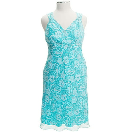 George ME - Women's Plus Paisley Chiffon Dress