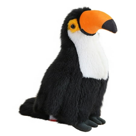 XIANXIAN 7.9 Inch Toucan Parrot Stuffed Animal Parrot Plush Toy Soft Bird Stuffed Animal Plush Toy for Birthday Doll Gifts Bird Party Favors Decoration(White)