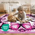 thumbnail image 4 of ODIKA 8'x10' Washable Area Rug Gothic Vintage Moth Butterfly Ornate Filigree Damask Border Shaped for King Size Bedroom Under Bed, Master Suite, Non-Shedding, Easy Care, 4 of 7