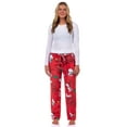 thumbnail image 3 of Peanuts Snoopy Pajamas Women's Holiday Lights Plush Fleece Lounge Sleep Pants, 3 of 7
