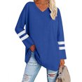 thumbnail image 2 of Scyoekwg Dressy Tops for Women Fall Fashion Daily Shirts Classic Solid Color V Neck Pullover Fall Winter Tunic Top Shirts Lightweight Loose Long Sleeve Blouses 2025 Fashion Blue M, 2 of 7