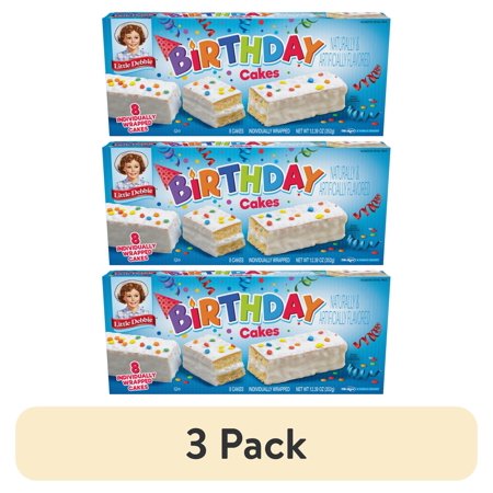 (3 pack) Little Debbie Birthday Cakes, 12.39 oz (8 count)