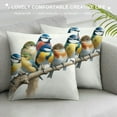 thumbnail image 3 of Watercolor Birds Pillows Decorative Throw Pillows,Hand-Painted Oil Painting Rustic Birds Square Pillow Cases,Cute Colorful Spring Summer Decorations for Home Couch Sofa Outdoor, 3 of 5