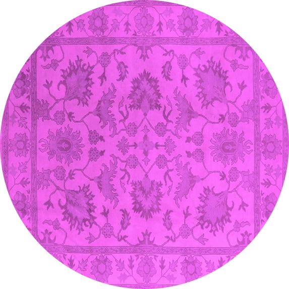 Ahgly Company Indoor Round Oriental Pink Industrial Area Rugs, 5' Round