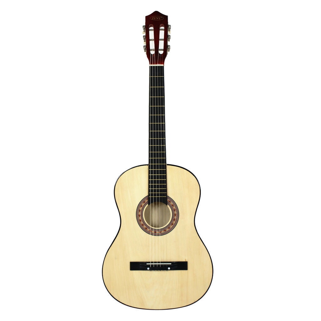 HarmonyStrings 38" Acoustic Guitar Bundle with Gig Bag Strap Pitch Pipe Extra Strings Set Pick 6 String for Beginners Starter Kids Girls Youths Students Right-handed 38 inches Natural