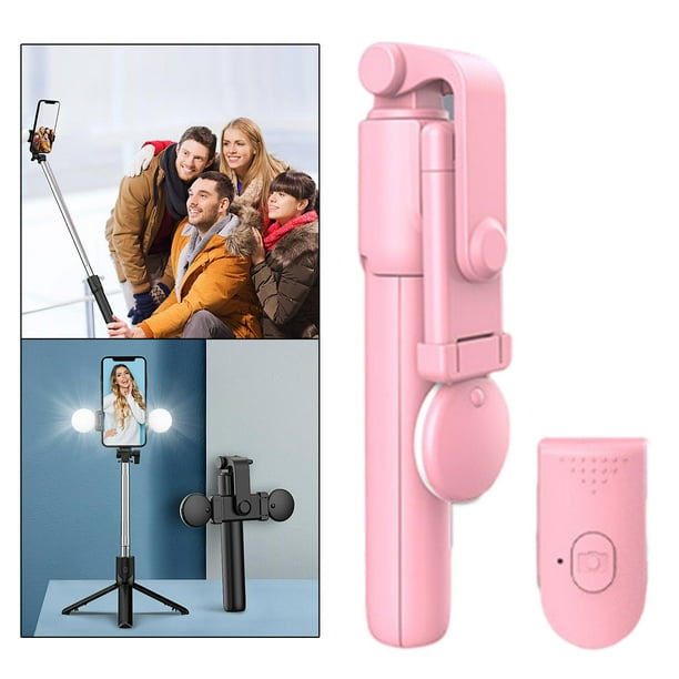Estabilizador de Soporte de Teléfono perfecl con Luz y Telemando Inalámbrico 20 Lámparas LED Rosado