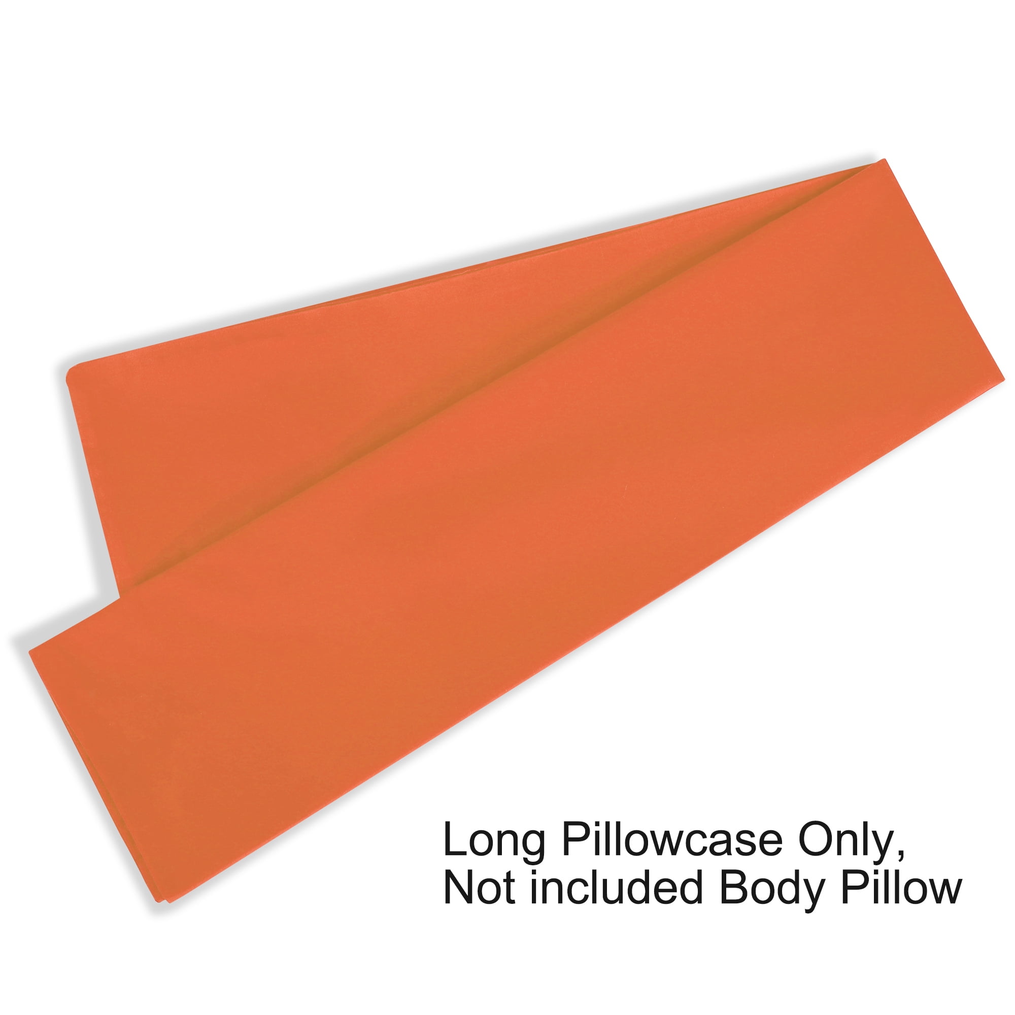 3 Pack Breathable Egyptian Cotton Body Pillow Covers, 20" x 72", Orange