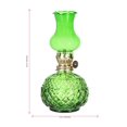 thumbnail image 2 of Green Glass Kerosene Lamp, 7.48-Inch Vintage Oil Lantern with Adjustable Flame, Rustic Tabletop Hurricane Lamp for Farmhouse Christmas, Fireplace, Dining Table and Emergency Lighting, 2 of 2