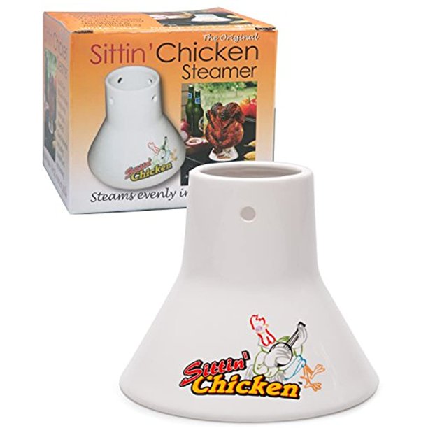 Cook's Choice Ceramic Steamer Beer Can Roaster Sittin' Chicken Marinade Barbecue Cooker Infuse