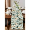 thumbnail image 4 of Palm Leaf Table Runner Cotton Linen 48 Inch Holiday Dresser Scarves, Animal Bird Flower Tropical Plant Watercolor Tablerunner for Kitchen Coffee Dining Bedroom Dinner Scarf Décor 13''x48'', 4 of 9
