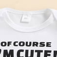 thumbnail image 6 of WUANDIXFA Baby Boy Funny Letters Print Short Sleeve Bodysuit Romper Pants Summer Outfit Set (White, 3-6 Months), 6 of 9