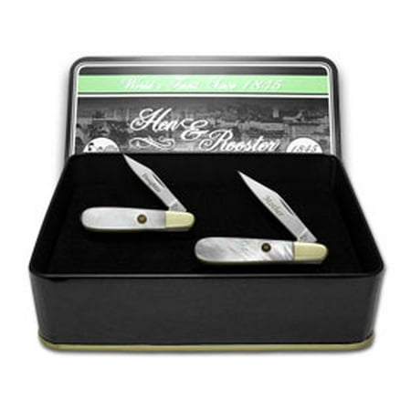 Mother Of Pearl Knife Scales HEN & ROOSTER AND Mother Daughter Set Genuine Mother of Pearl 1/500 Barlow Pocket Knife Knives ()