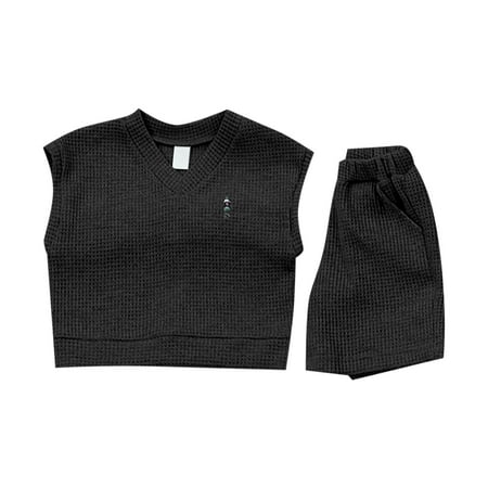 

Toddler Girls Outfits 2 PCS Sleeveless Tops Shorts Cotton Baby Spring Summer Cute Trendy Streetwear Home Wear Kids Clothes Suits