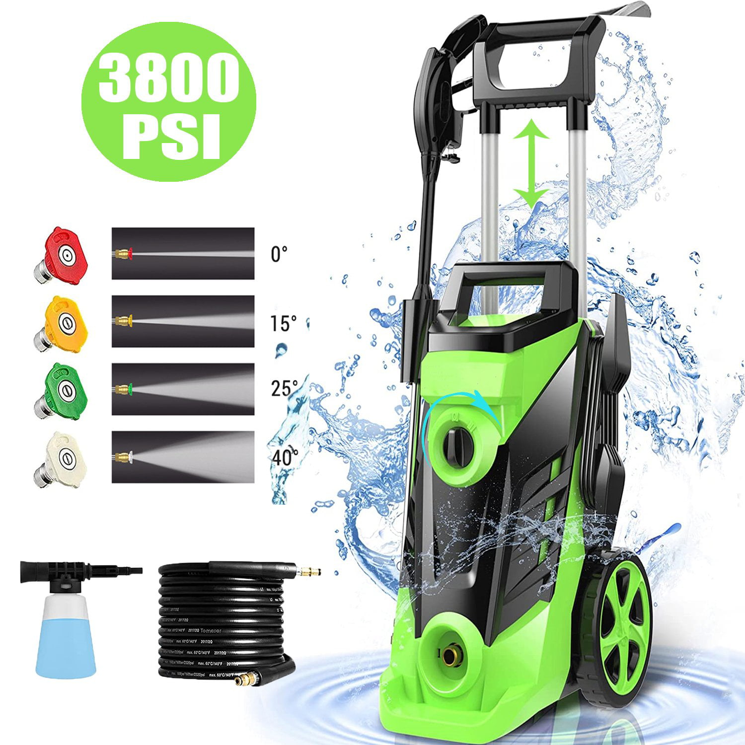 Details about   3800PSI  Electric Pressure Washer High Power Water Cleaner Sprayer 4Nozzle US