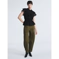 thumbnail image 2 of Scoop Women’s Lace Ruffle Peplum Blouse with Short Sleeves, Sizes XS-XXL, 2 of 5