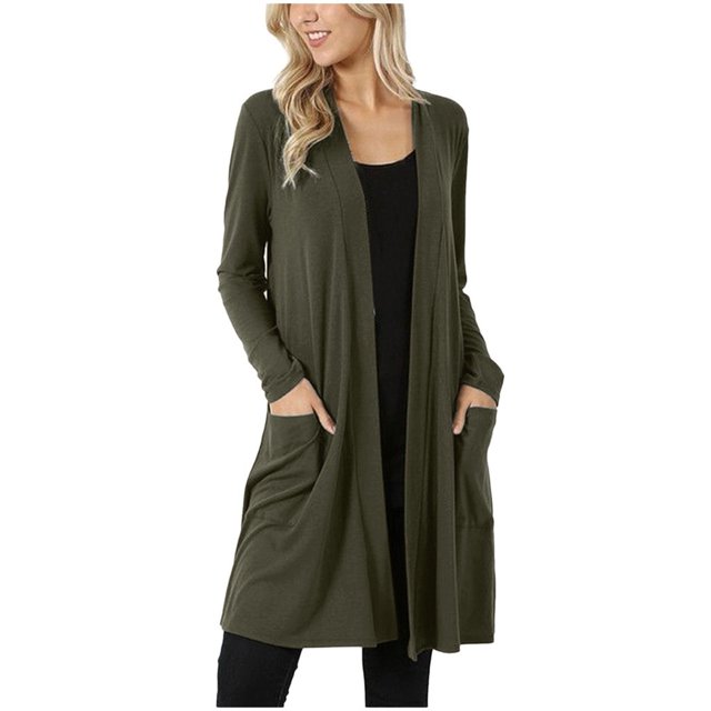 Chaquetas para mujer, cárdigan liso de manga larga a la moda, abrigo informal de otoño, blusa, Top Odeerbi ODB-3