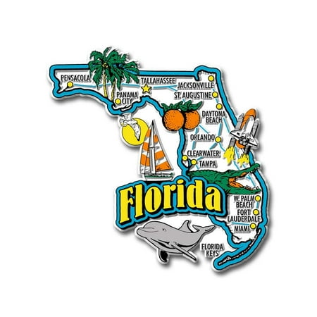 - Florida Jumbo State Map Fridge Magnet