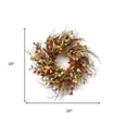 thumbnail image 4 of HomeRoots 516074 20 in. Artificial Fall Mixed Assortment Wreath, Green & Brown, 4 of 5