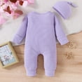thumbnail image 2 of Bellafa Baby Boy Girl Long Sleeve Ribbed Romper with Mittens Cuffts Newnorn Boy Zipper Footie Jumpsuit + Hat 2PCS Fall Winter Clothes, 2 of 8