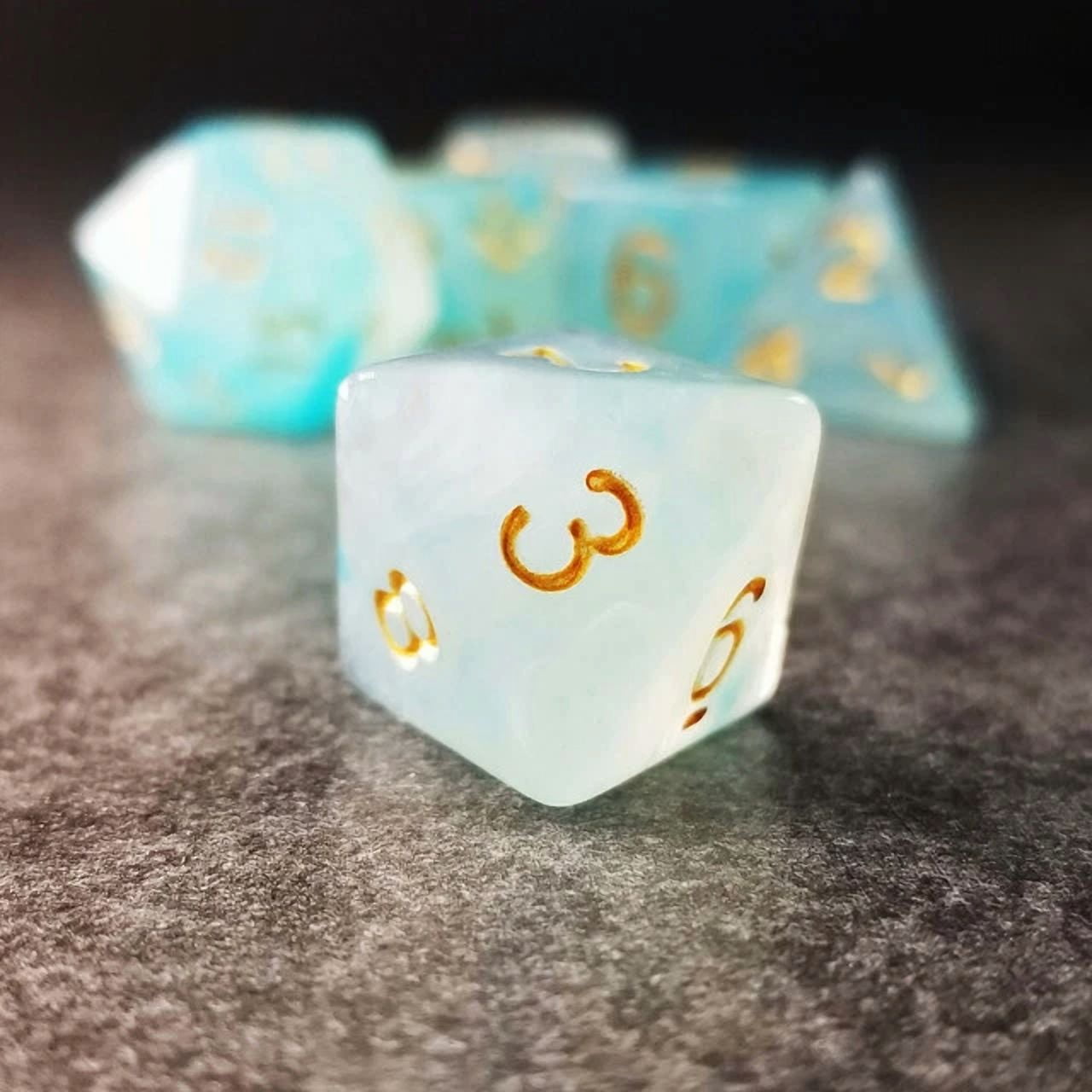 KNACK- Sage'S Capsules - Frosted Blue Semi-Transparent Acrylic Polyhedral Dice Set Dnd