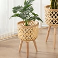 thumbnail image 4 of tejida a mano, decoración del hogar, cesta de almacenamiento desmontable, de ratán, cestas de madera para s de balcón, Zulema Macetas de flores tejidas de jardín, 4 of 8