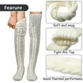 thumbnail image 5 of Women Cable Knitted Thigh High Boot Socks Winter Over Knee Braided Twist, 5 of 5
