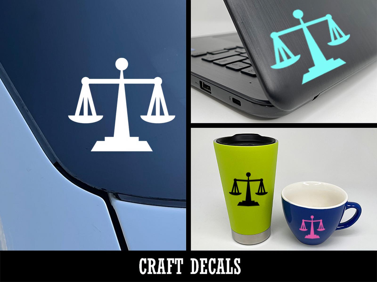 Scales of Justice Legal Lawyer Icon Craft Vinyl Indoor Outdoor Decal
