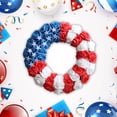 thumbnail image 4 of Independence Day Red White Blue Star Wreath Patriotic Holiday Decor for Front Door Entryway Wall Mantel Indoor Outdoor 4th of July Decoration, 4 of 9