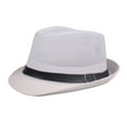 thumbnail image 2 of harmtty Men Fedora Wide Brim Mesh Spring Summer Pure Color Low-profile Sunshade Hat for Outdoor,White, 2 of 8