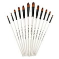 thumbnail image 4 of 12 Pcs Professional Paint Brush Round Pointed Tip Nylon Hair Artist Brush for Acrylic Watercolor Oil Painting (White), 4 of 10