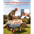 thumbnail image 2 of KFFKFF Heavy Duty Garden Cart, 1500lbs Capacity Poly Dump Cart, 90° Quick-Release Mechanism, Adjustable Handle, 270° Rotating Bearings, for Transporting Plants, Soil, and Crops, 2 of 9