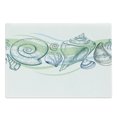 thumbnail image 1 of Seashells Cutting Board, Pastel Color Graphics of Mollusk Sketchy Features and Other Sea Elements, Decorative Tempered Glass Cutting and Serving Board, Large Size, White Green, by Ambesonne, 1 of 1